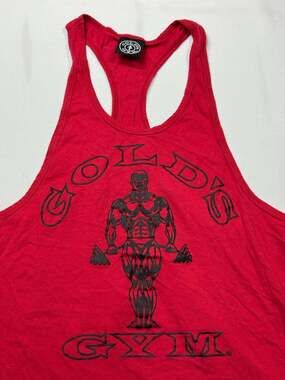 Vintage Gold's Gym Cancun Tank Top Mens Large Red Racerback